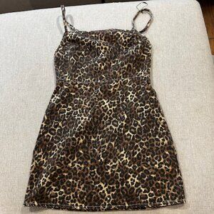 Zara animal print short denim dress